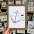 Steady Anchor & Joyful Fish Sea Glass Framed Art - Walnut Brown - 8" X 6" - image 7