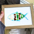 Cheerful Watercolor Fish Outline Sea Glass Framed Art - image 6