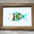Cheerful Watercolor Fish Outline Sea Glass Framed Art - image 0