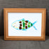 Cheerful Watercolor Fish Outline Sea Glass Framed Art - image 4