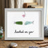 Hooked On You Love Fish Sea Glass Framed Art - White - 6" X 8" - image 10