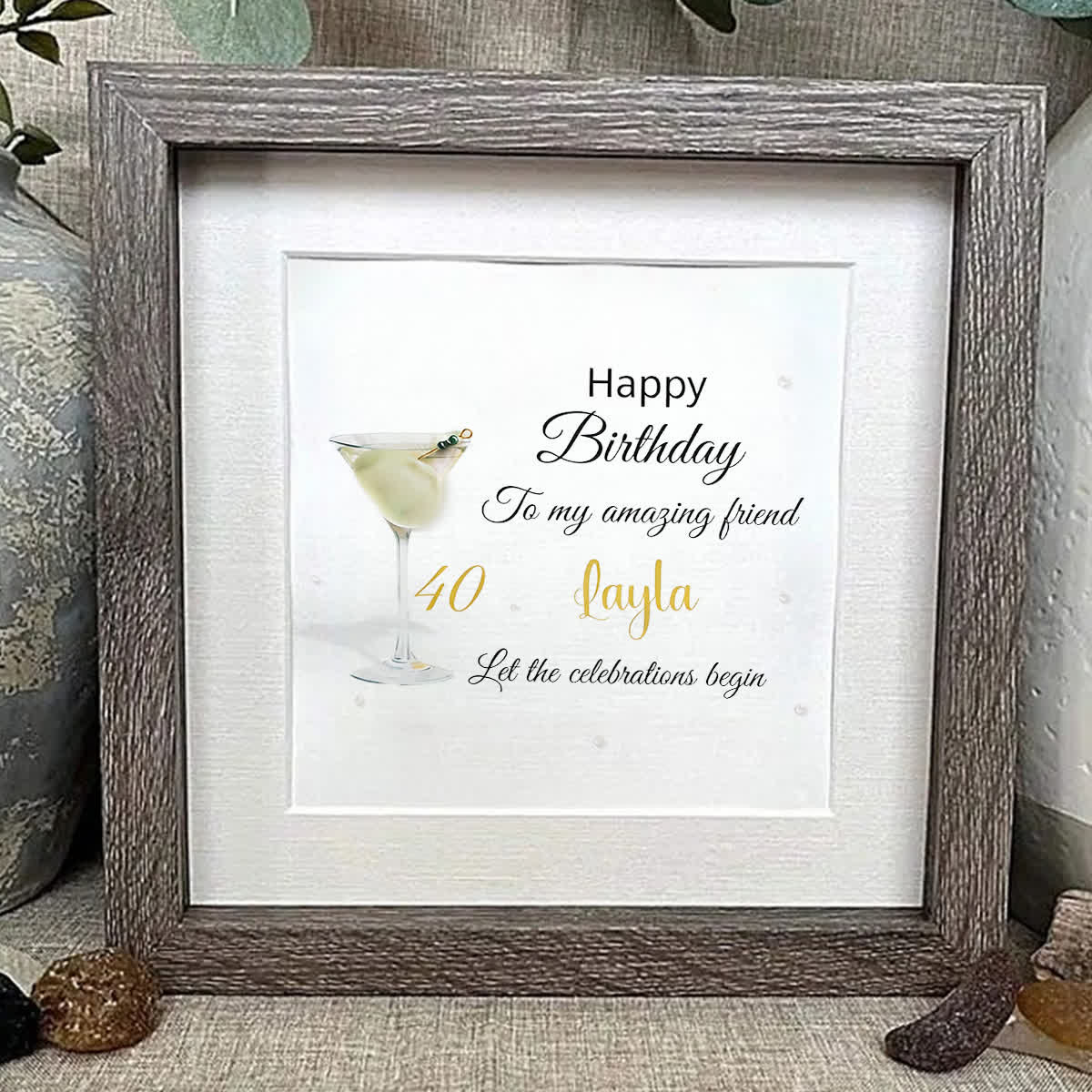 Custom Birthday Celebration Sea Glass Framed Art - image 9