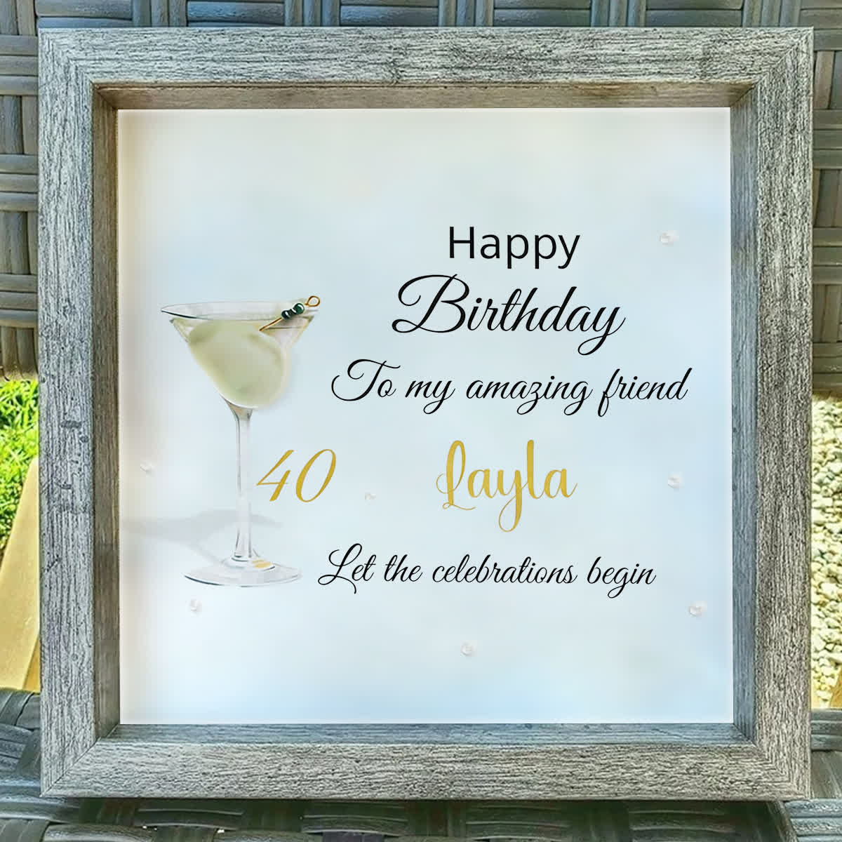 Custom Birthday Celebration Sea Glass Framed Art - image 8
