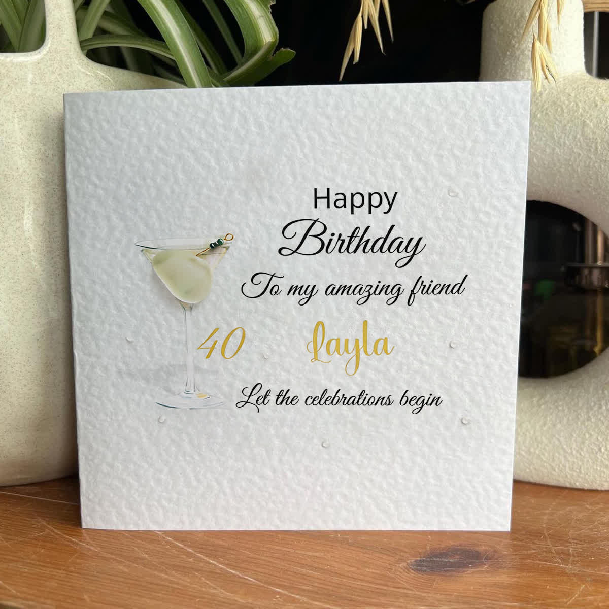 Custom Birthday Celebration Sea Glass Framed Art - Seaglass Card - 8" X 8" - image 1