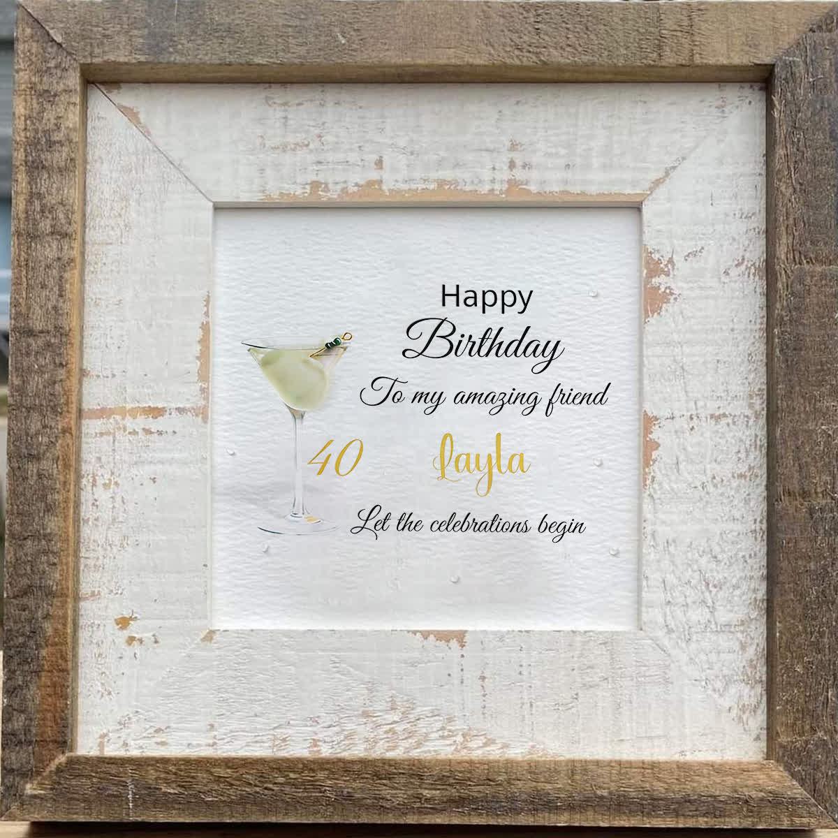 Custom Birthday Celebration Sea Glass Framed Art - image 3