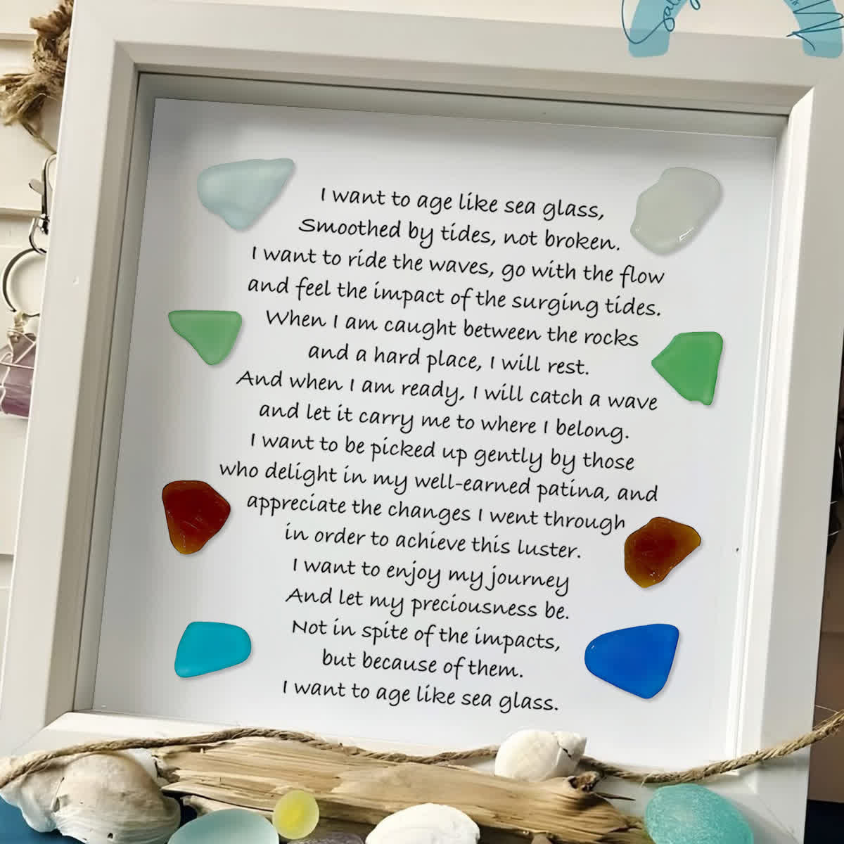 Meaningful Poem Age Like Sea Glass Framed Art - image 6