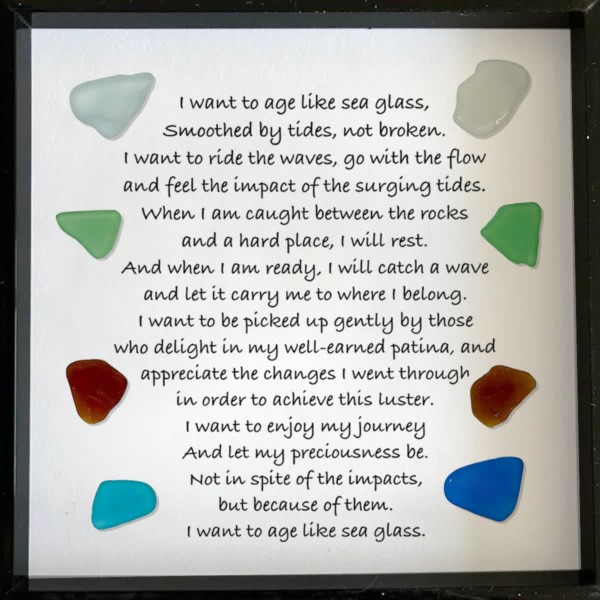 Meaningful Poem Age Like Sea Glass Framed Art - image 3