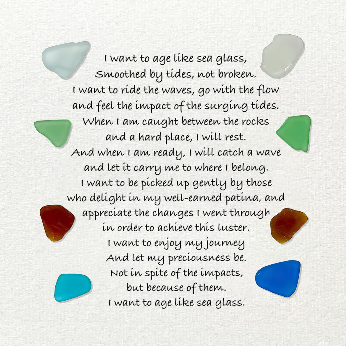 Meaningful Poem Age Like Sea Glass Framed Art - image 2
