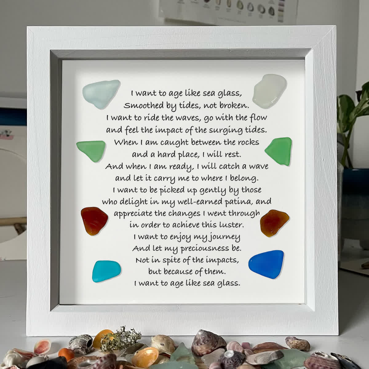 Meaningful Poem Age Like Sea Glass Framed Art - image 0