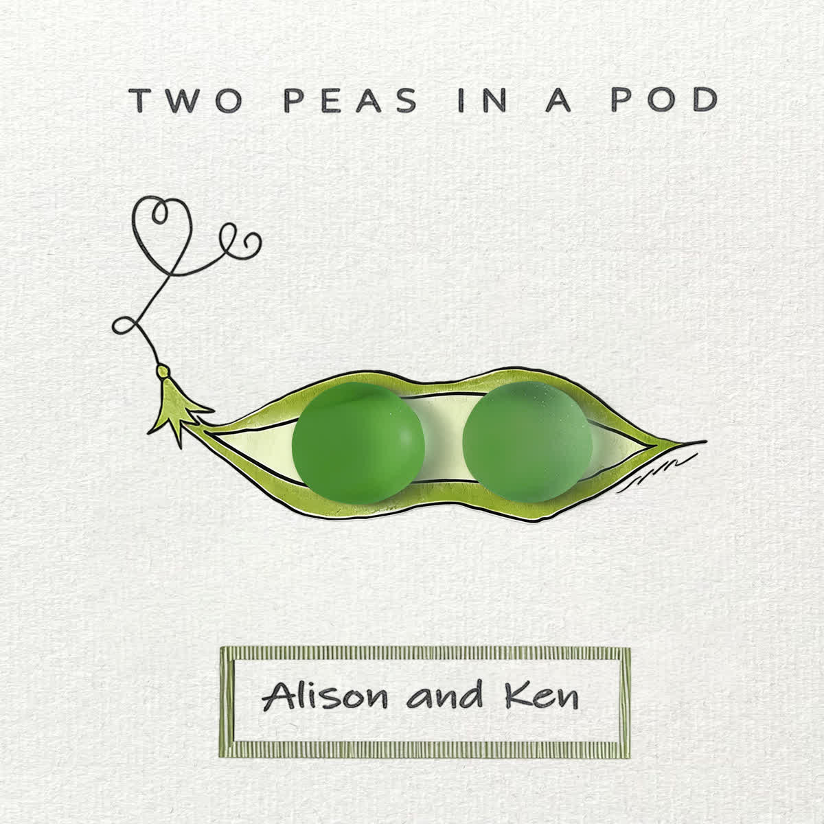 "Two Peas in a Pod" Custom Name Sea Glass Framed Art - image 2
