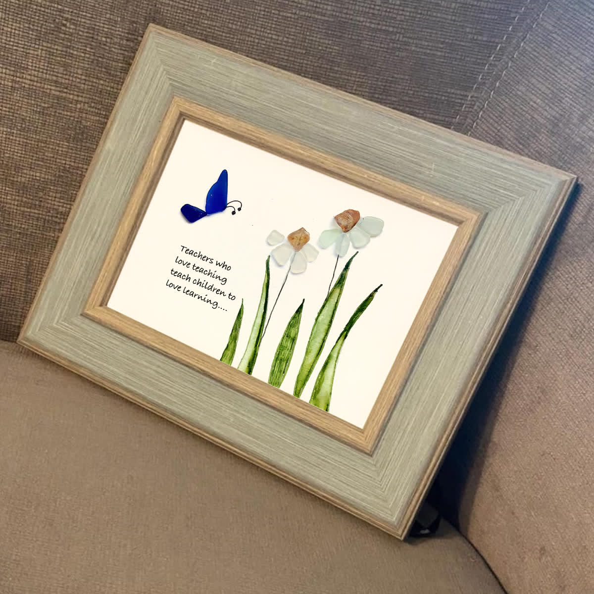 Bloom & Learn Teacher Tribute Sea Glass Framed Art - image 6