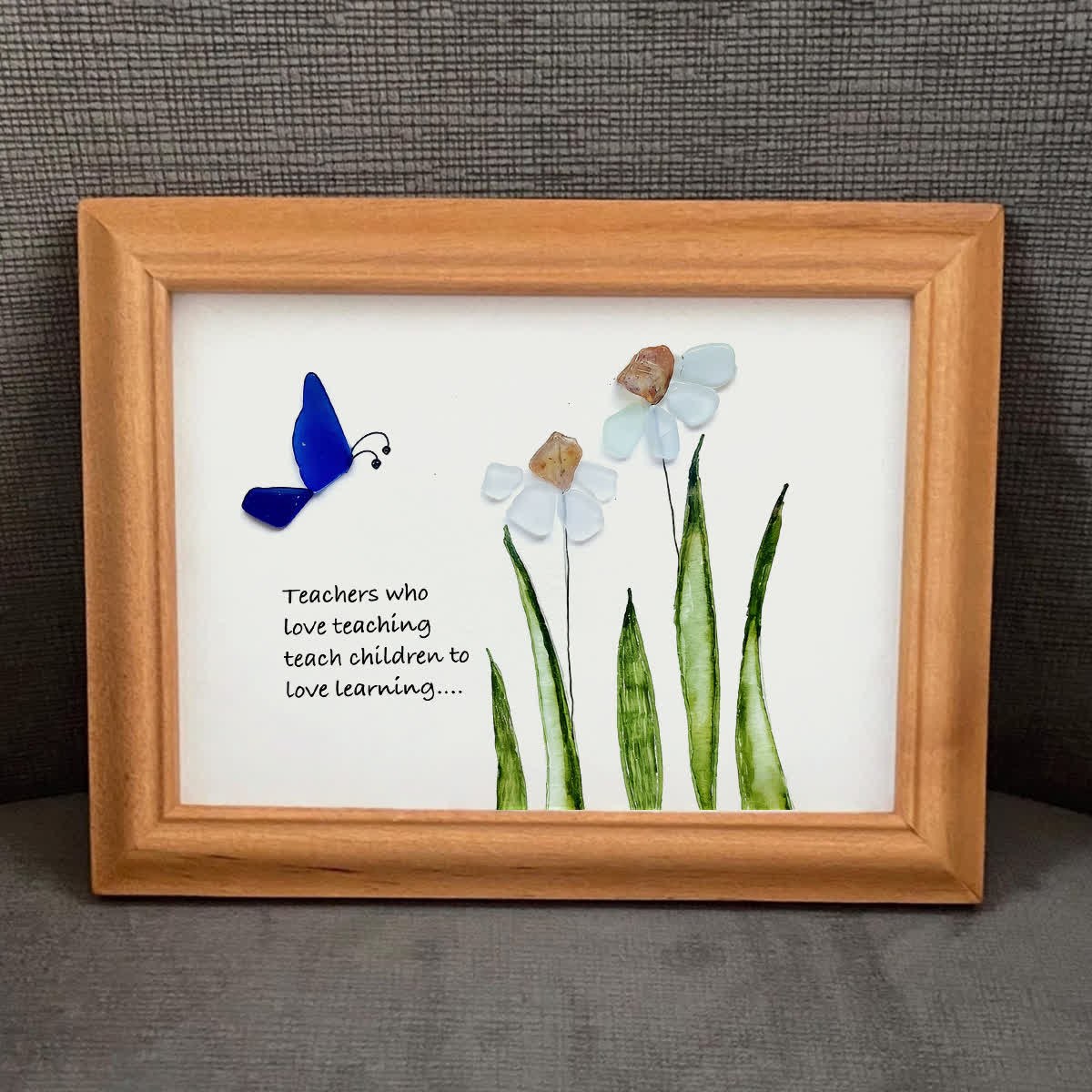 Bloom & Learn Teacher Tribute Sea Glass Framed Art - image 5