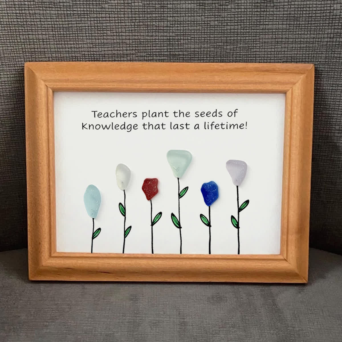 Seeds Of Knowledge Teacher Tribute Sea Glass Framed Art - image 3