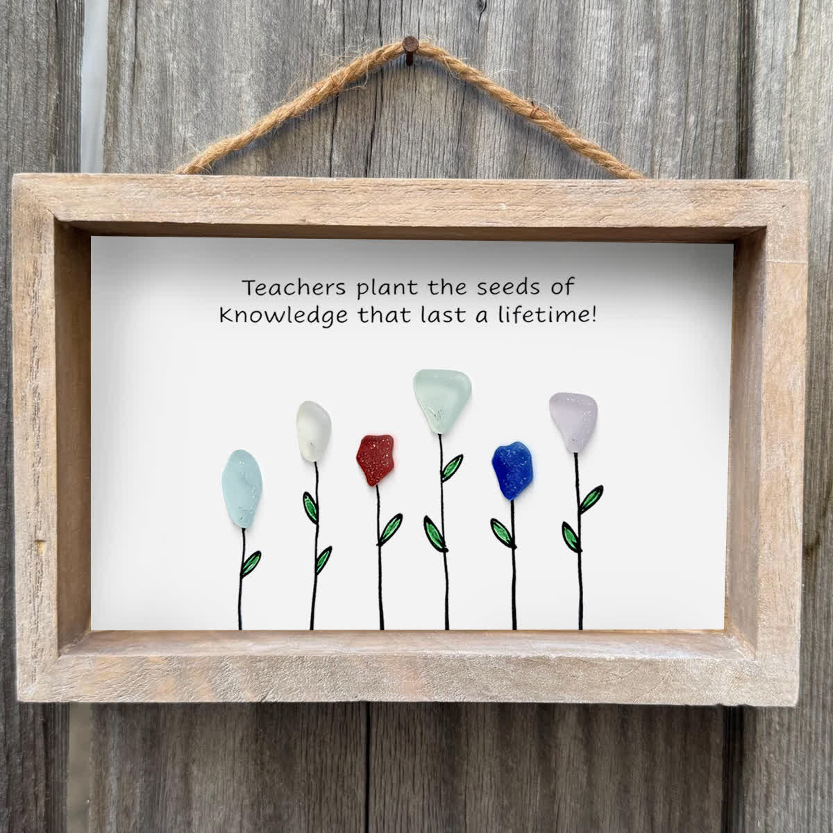 Seeds Of Knowledge Teacher Tribute Sea Glass Framed Art - image 2