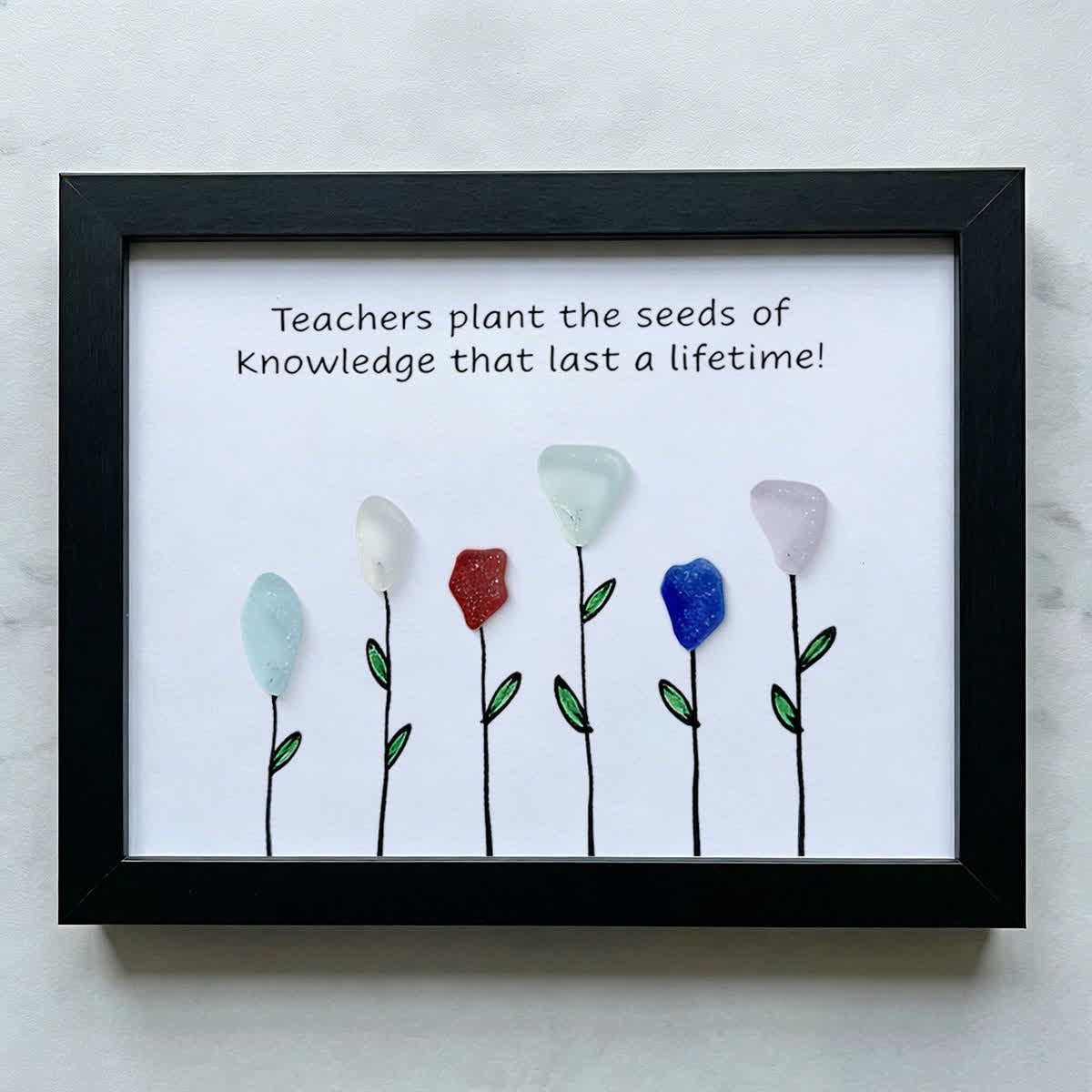 Seeds Of Knowledge Teacher Tribute Sea Glass Framed Art - Black - 6" X 8" - image 9