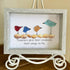 Teachers Give Wings Bird Flock Sea Glass Framed Art - image 5