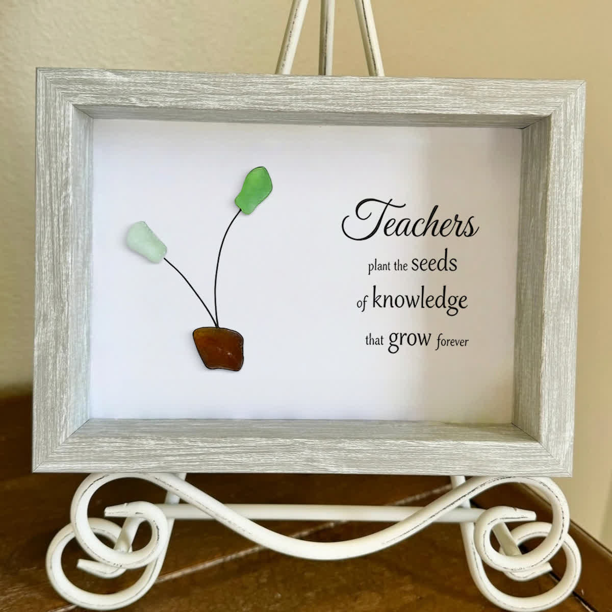 A Teacher's Legacy Of Growth Sprout Sea Glass Framed Art - image 5