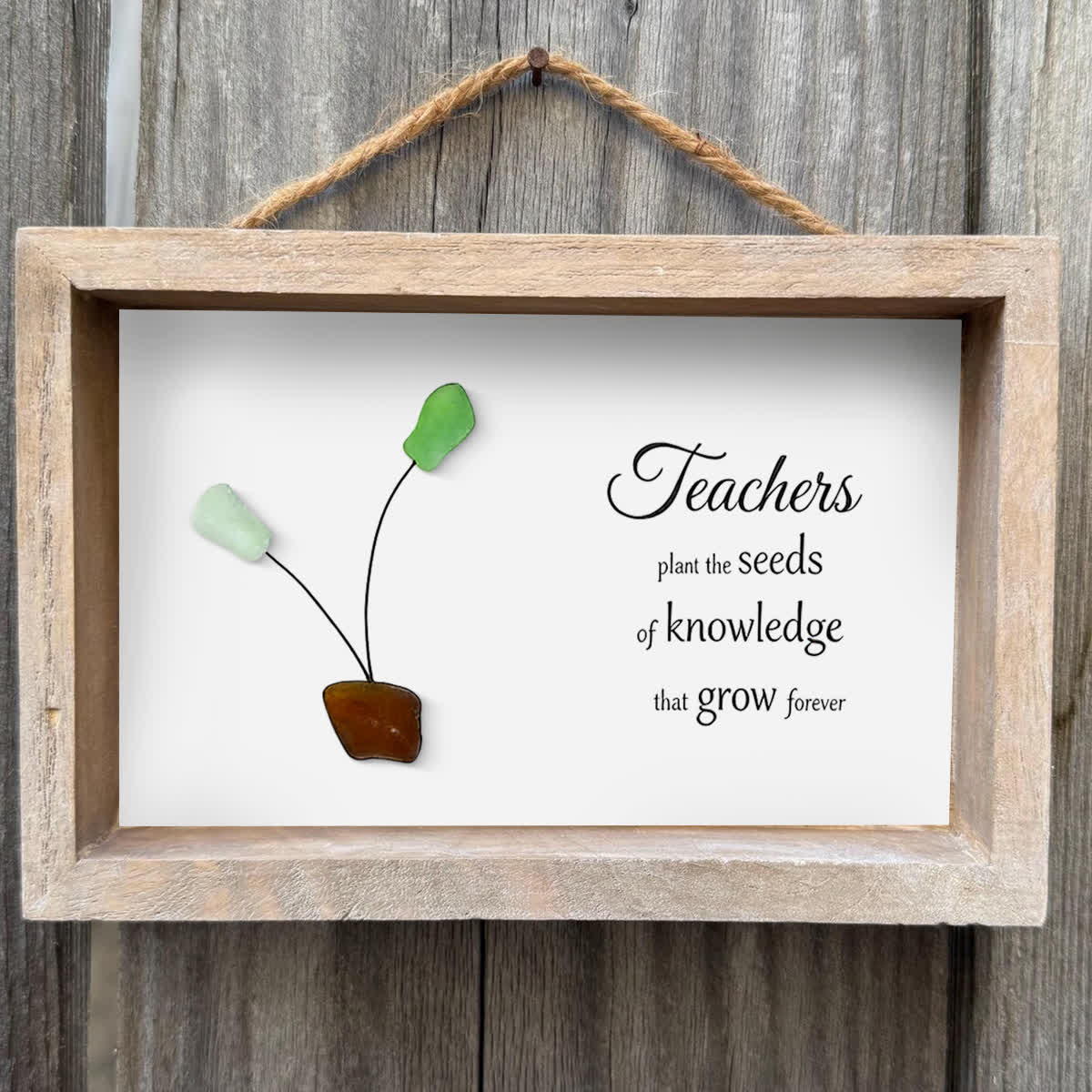 A Teacher's Legacy Of Growth Sprout Sea Glass Framed Art - image 2