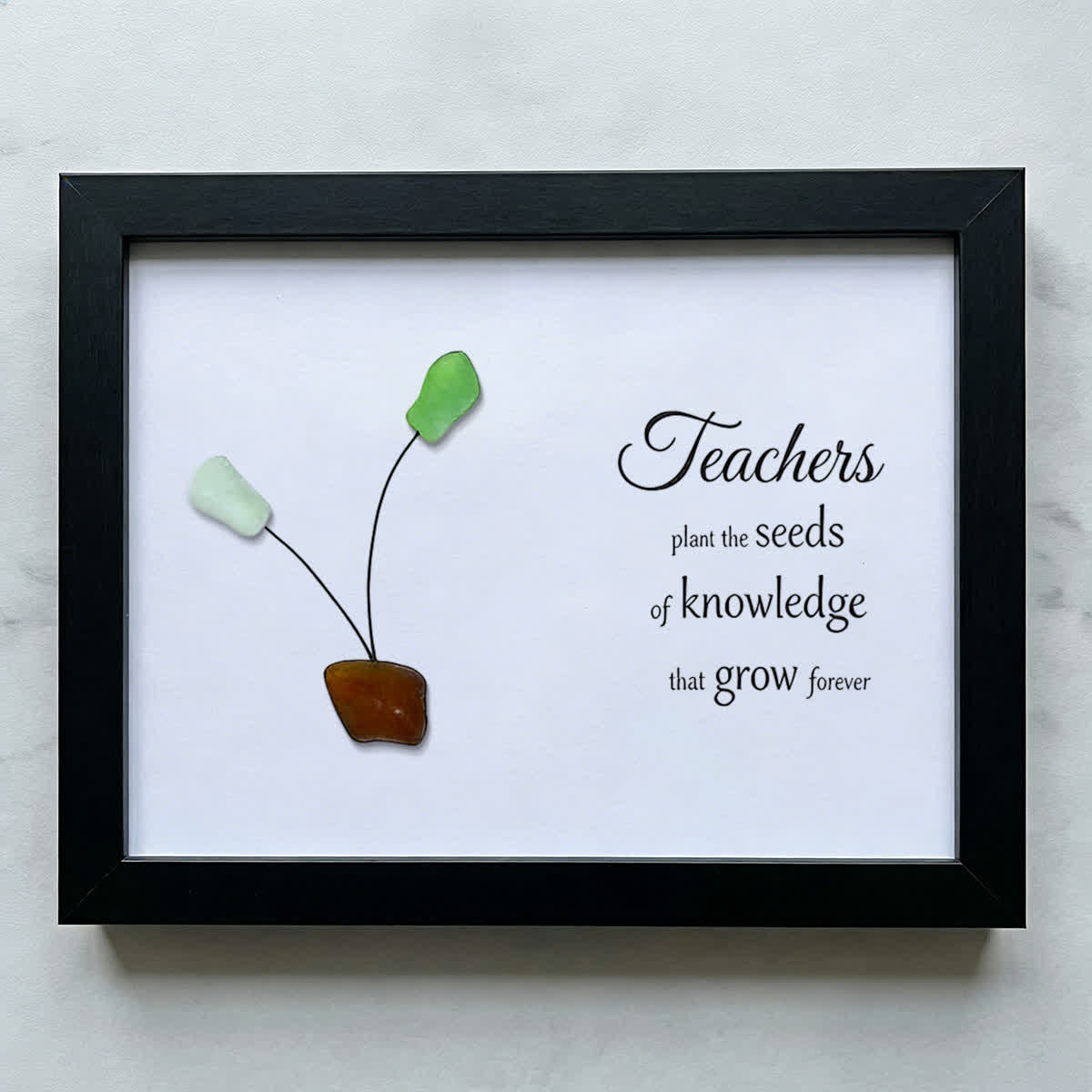 A Teacher's Legacy Of Growth Sprout Sea Glass Framed Art - Black - 6" X 8" - image 9