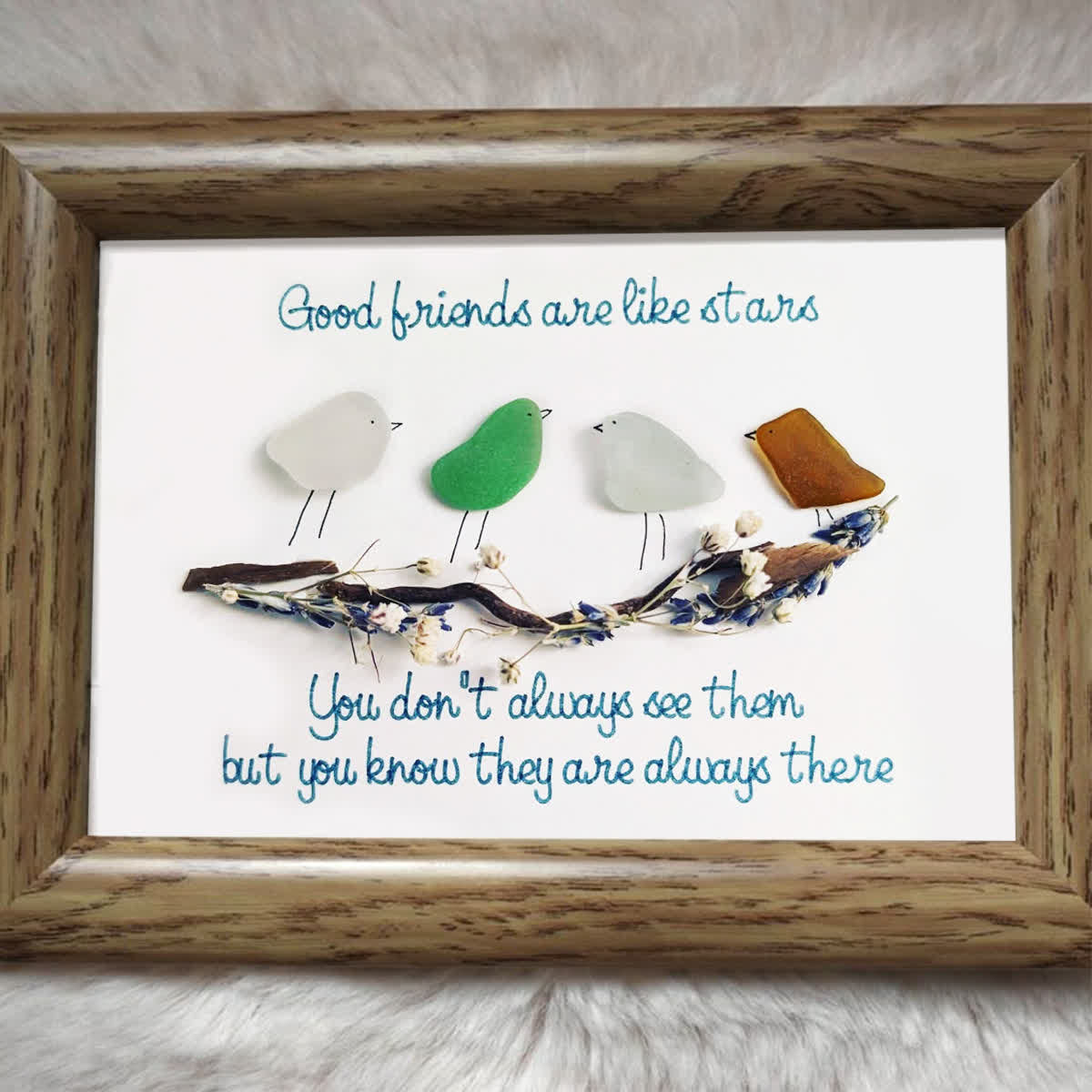 Good Friends Are Like Stars Sea Glass Framed Art - image 6