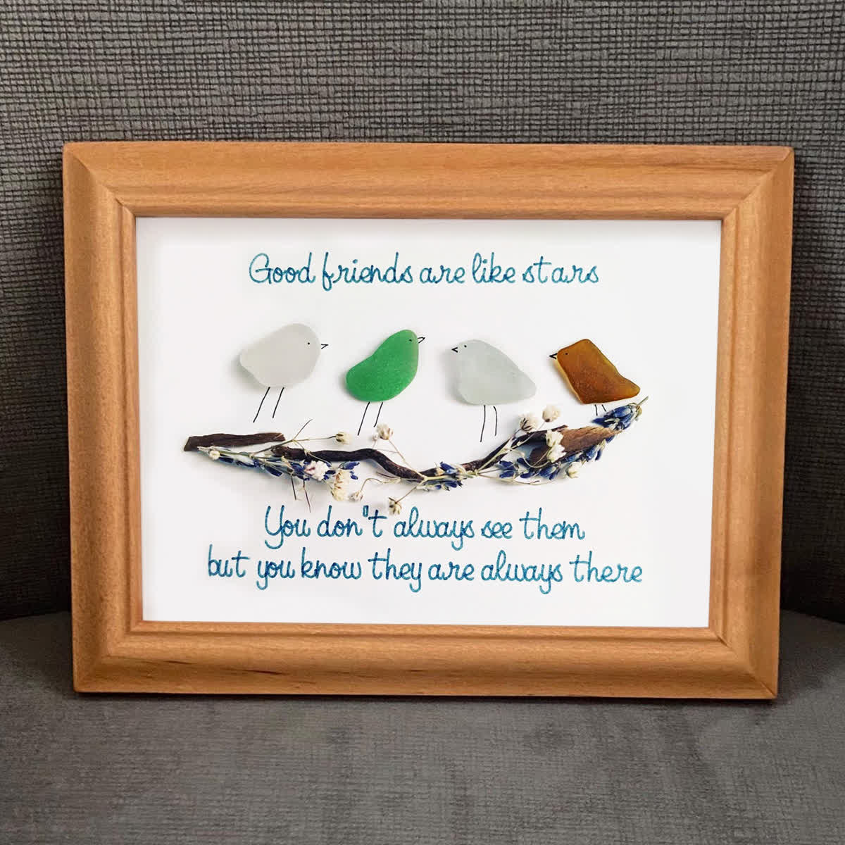 Good Friends Are Like Stars Sea Glass Framed Art - image 3