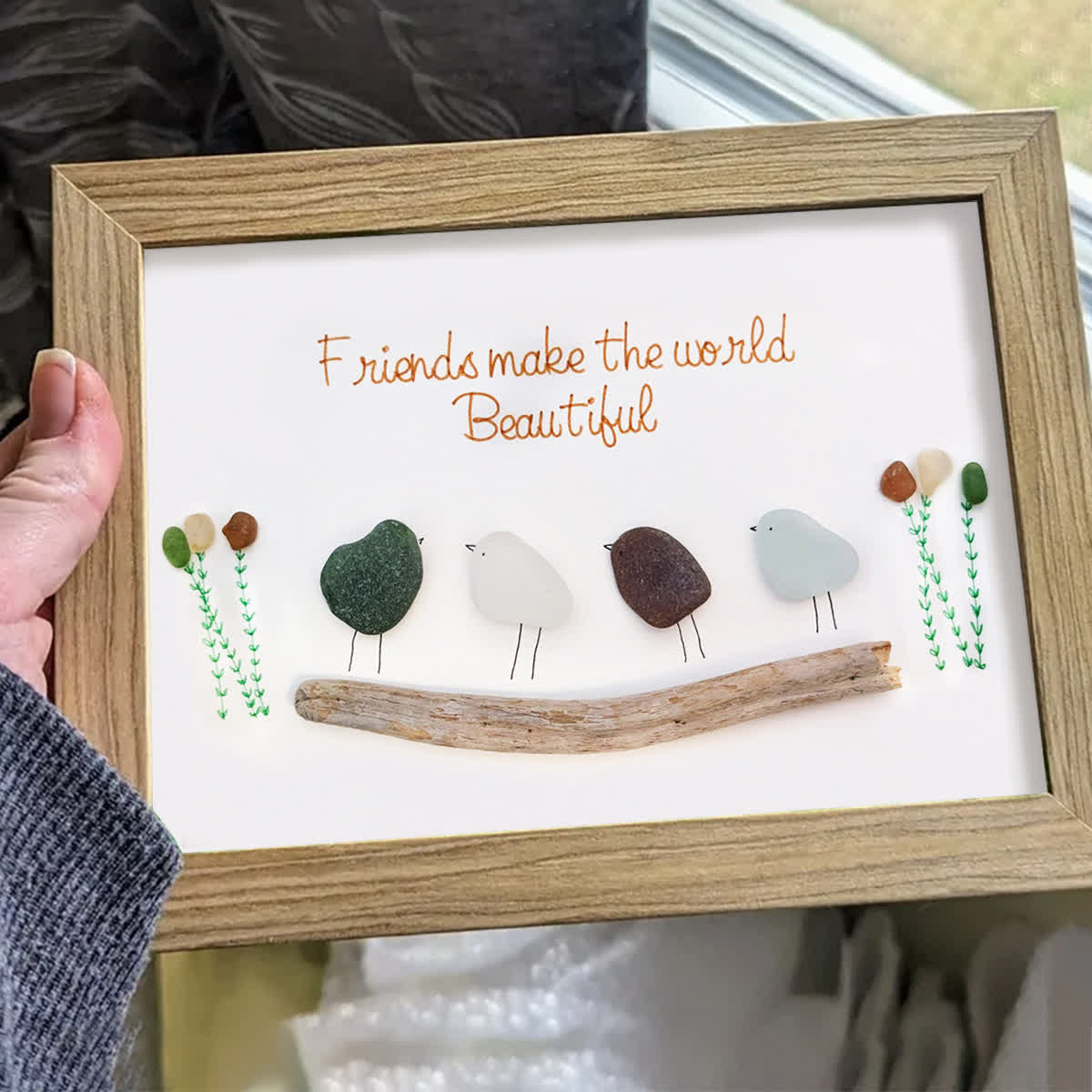 Friends Make the World Beautiful Sea Glass Framed Art - image 0