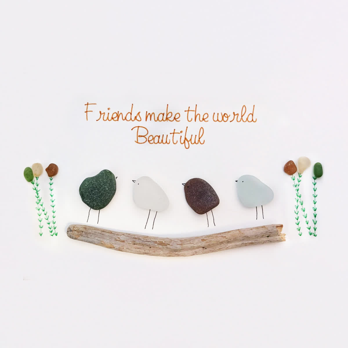 Friends Make the World Beautiful Sea Glass Framed Art - image 2