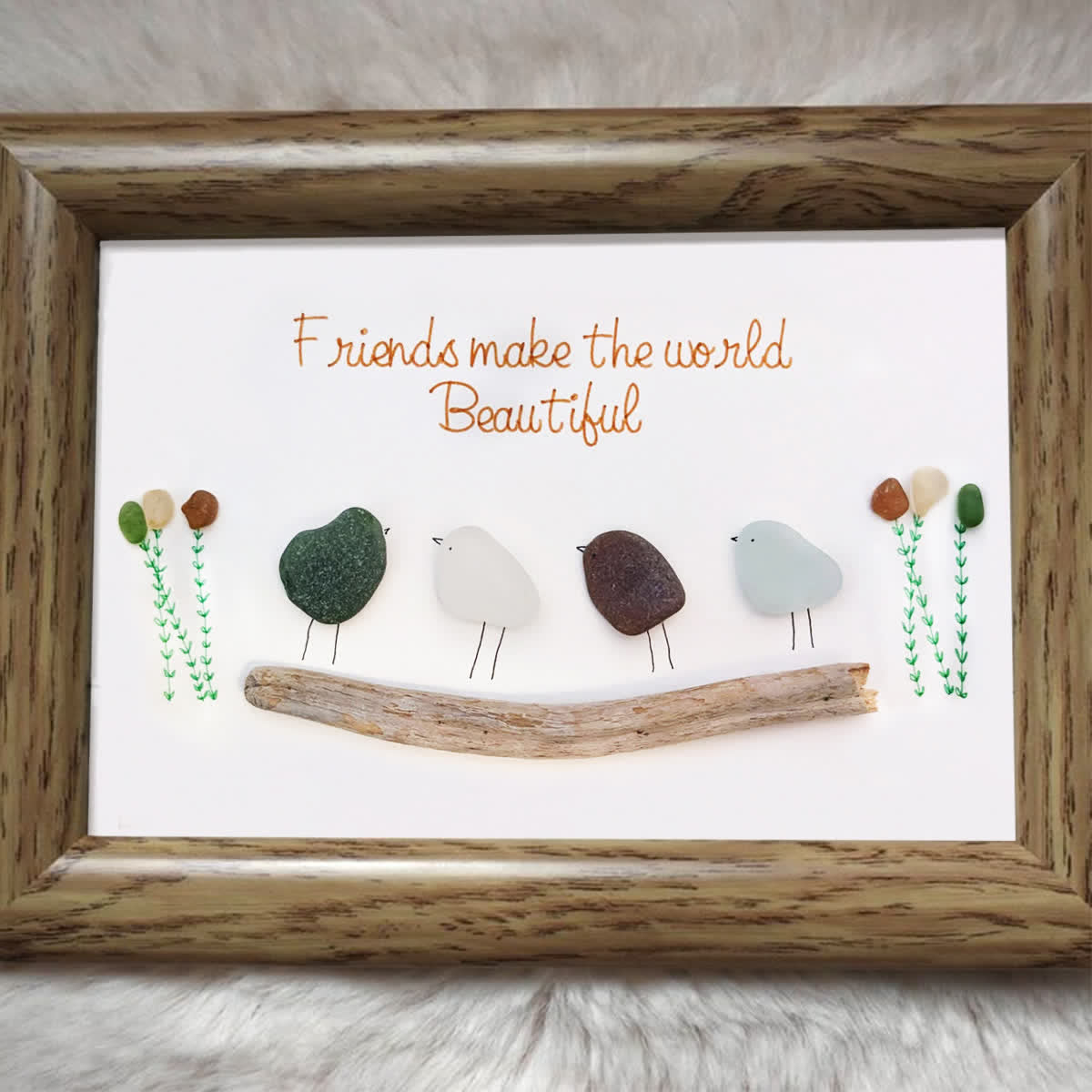 Friends Make the World Beautiful Sea Glass Framed Art - image 6