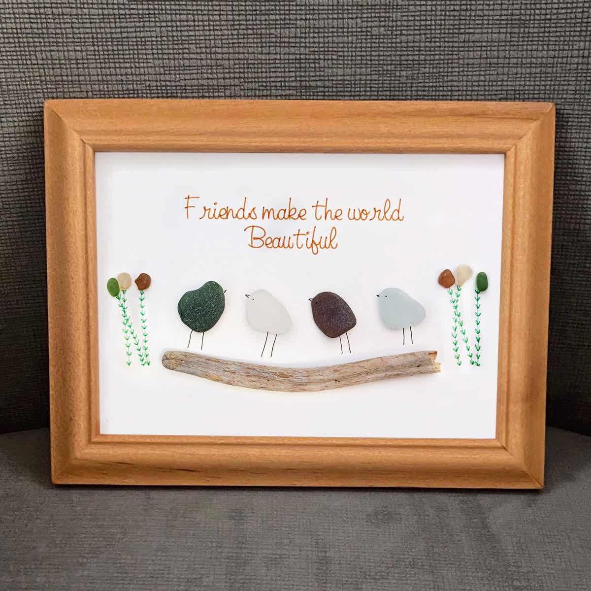 Friends Make the World Beautiful Sea Glass Framed Art - image 3