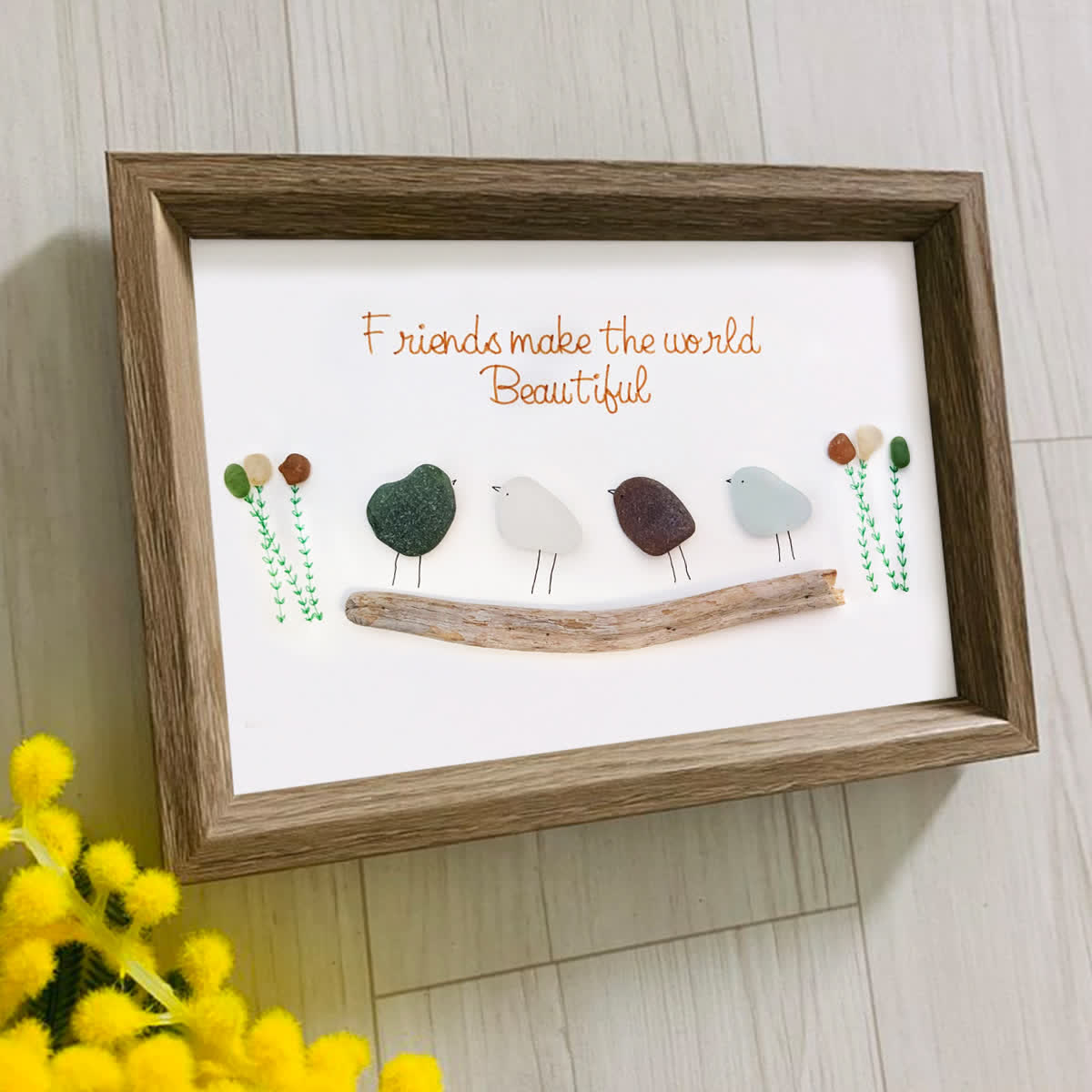 Friends Make the World Beautiful Sea Glass Framed Art - image 5