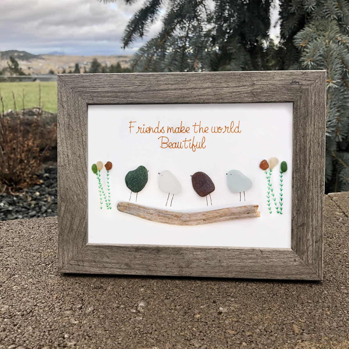 Friends Make the World Beautiful Sea Glass Framed Art - image 4