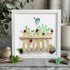 Garden Song Bird & Berry Sea Glass Framed Art - White - 8" X 8" - image 10
