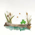Pondside Serenity Frog & Wetland Sea Glass Framed Art - image 2