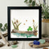 Pondside Serenity Frog & Wetland Sea Glass Framed Art - Black - 8" X 8" - image 9
