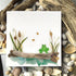 Pondside Serenity Frog & Wetland Sea Glass Framed Art - Seaglass Card - 8" X 8" - image 1