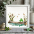Pondside Serenity Frog & Wetland Sea Glass Framed Art - White - 8" X 8" - image 10