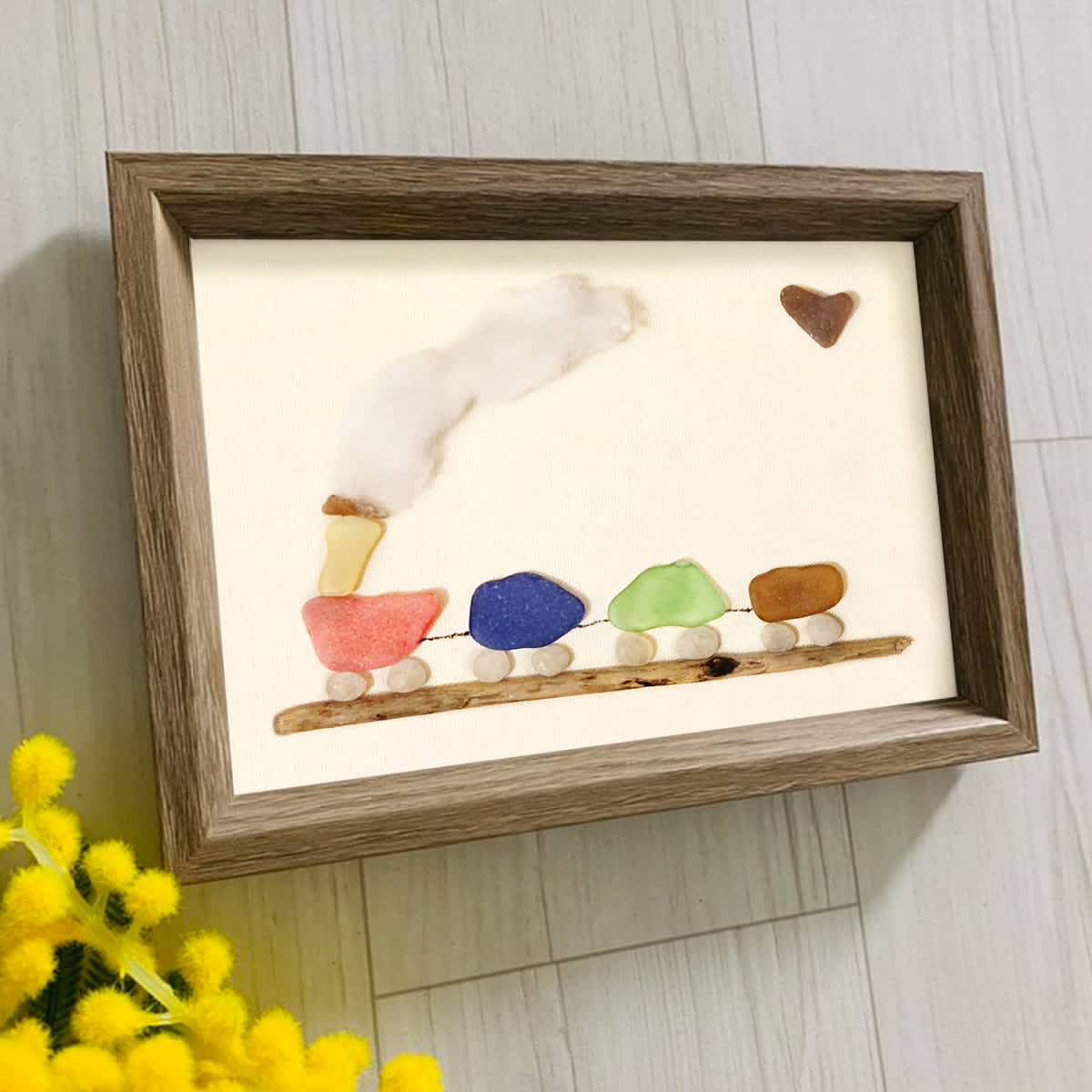 Coastal Choo-Choo Chain Sea Glass Framed Art - image 4