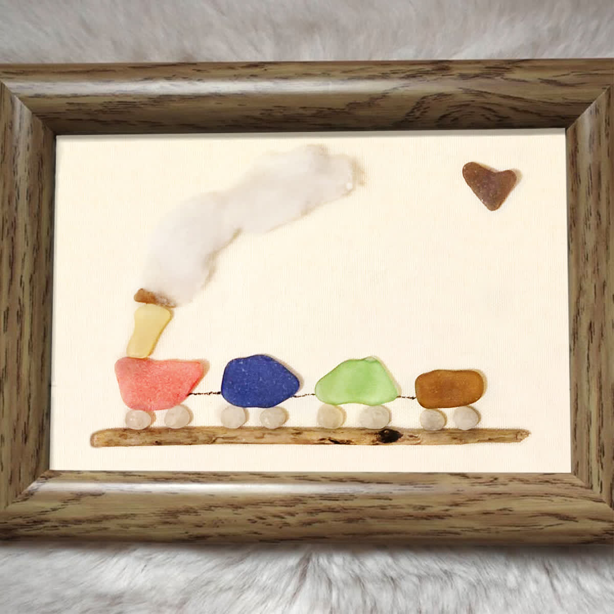 Coastal Choo-Choo Chain Sea Glass Framed Art - image 3