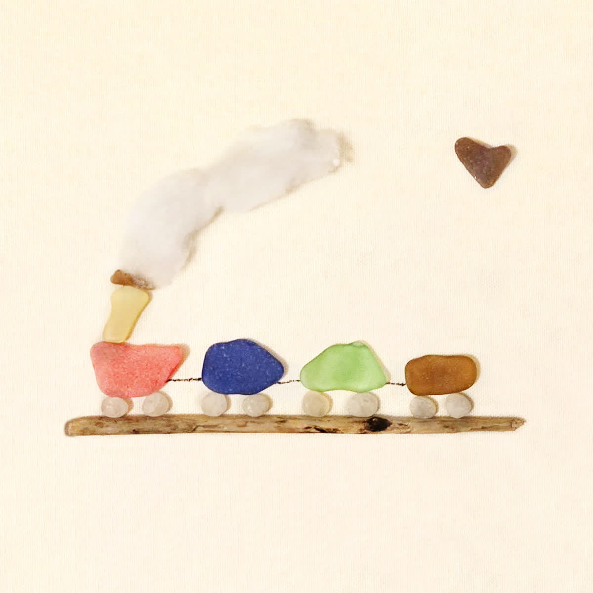 Coastal Choo-Choo Chain Sea Glass Framed Art - image 2