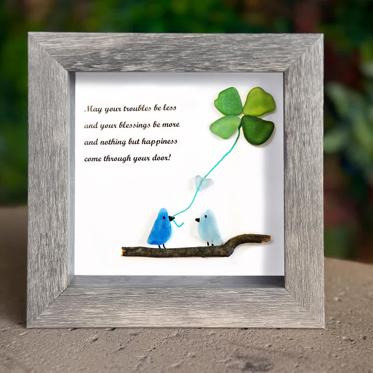 Tide's Blessings Bird & Clover Sea Glass Framed Art - image 7