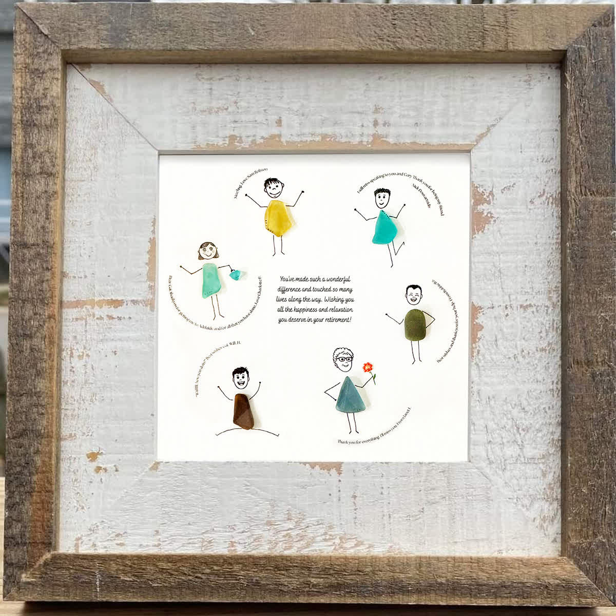 Circle Of Thanks Retirement Sea Glass Framed Art - image 4