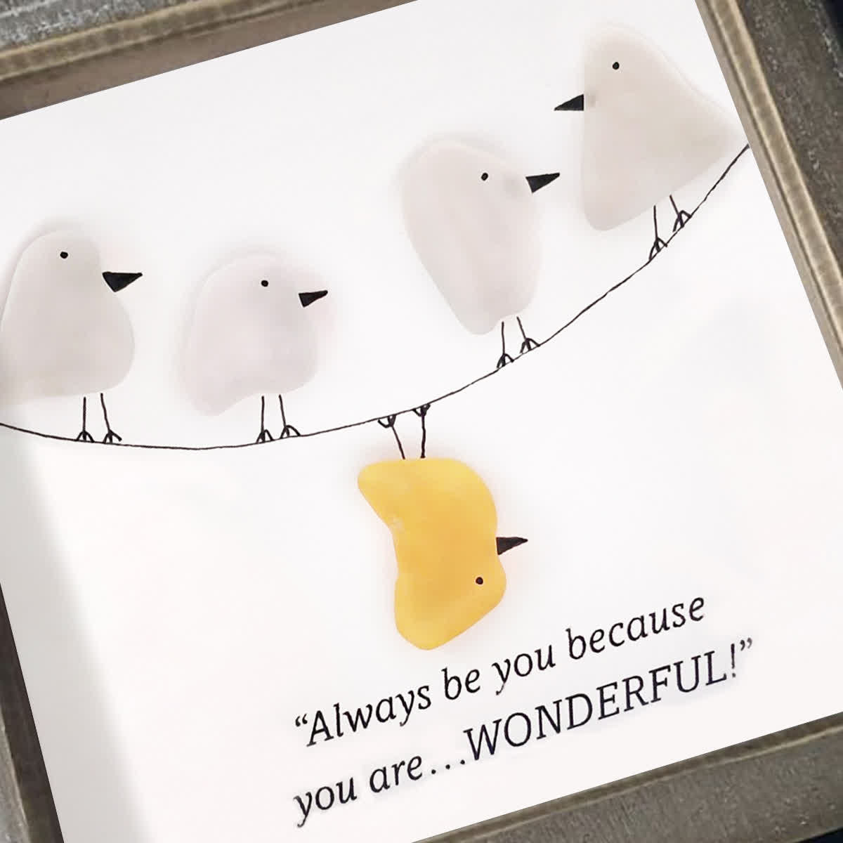 Embrace Your Wonderful Self Sea Glass Framed Art - image 3