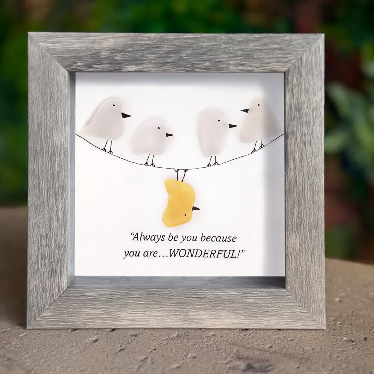 Embrace Your Wonderful Self Sea Glass Framed Art - image 5