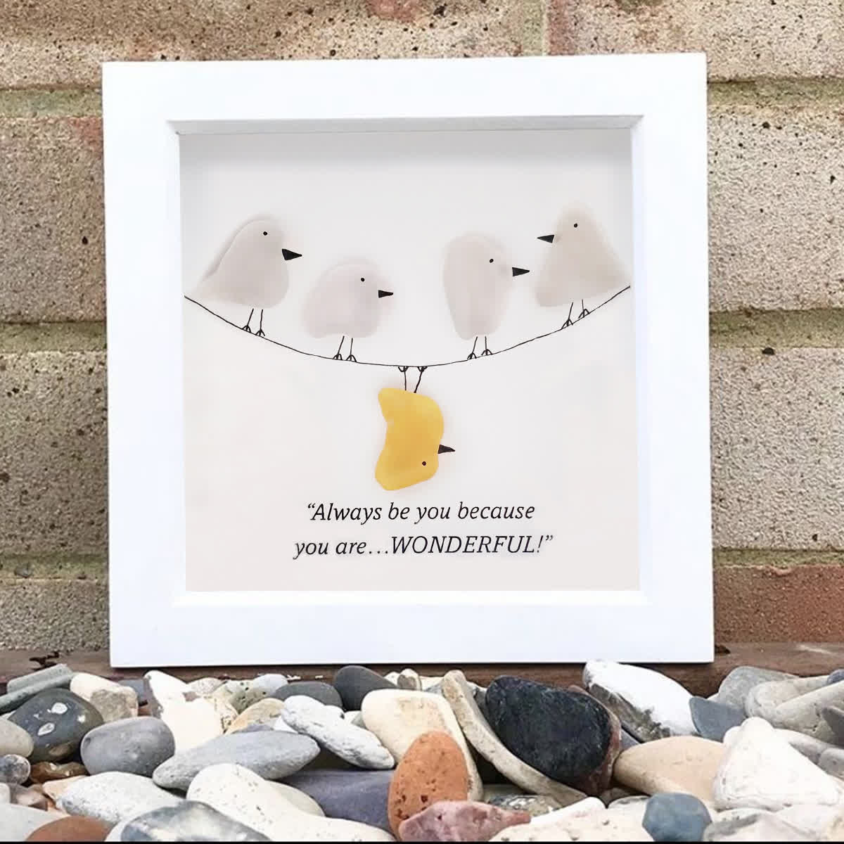 Embrace Your Wonderful Self Sea Glass Framed Art - image 6