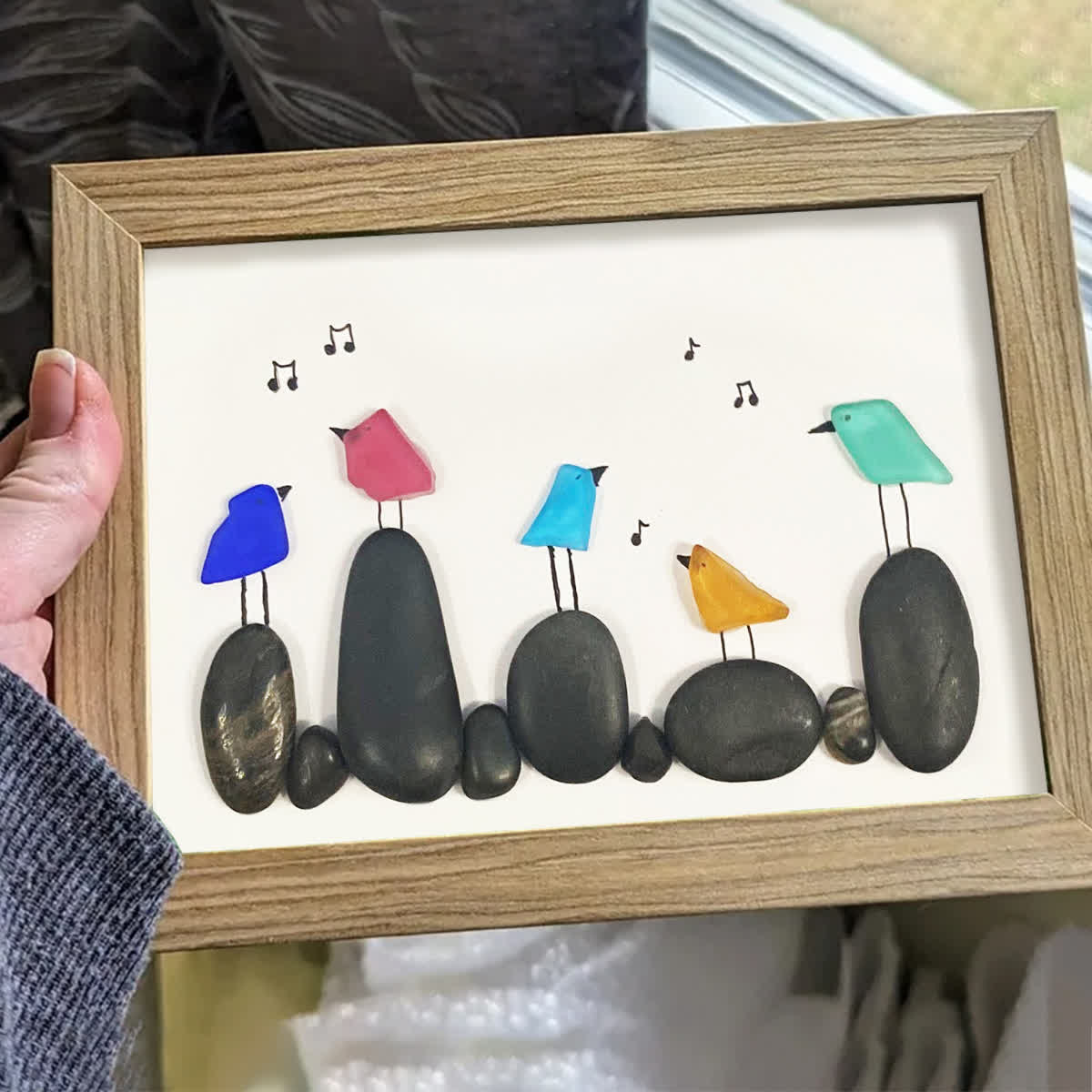 Birds Of A Feather Melody Sea Glass Framed Art - image 5