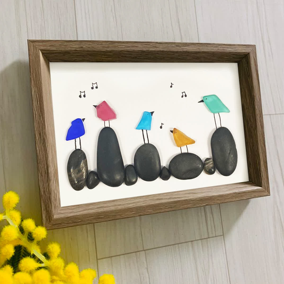 Birds Of A Feather Melody Sea Glass Framed Art - image 6