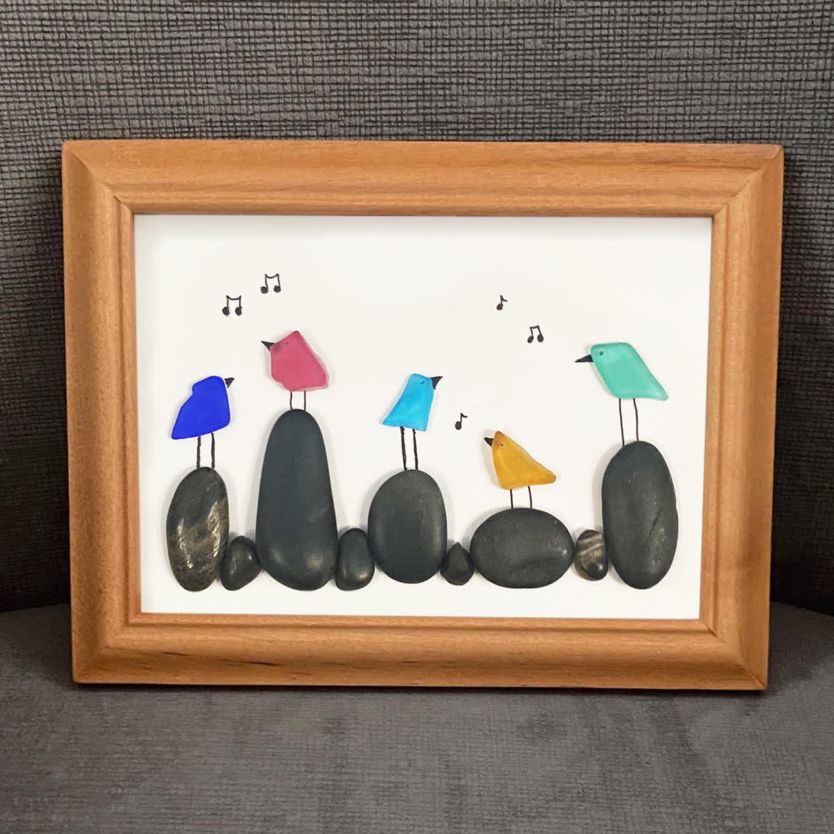 Birds Of A Feather Melody Sea Glass Framed Art - image 4