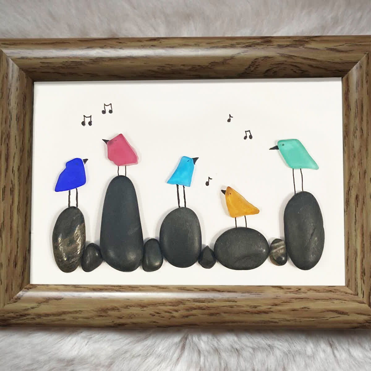 Birds Of A Feather Melody Sea Glass Framed Art - image 3