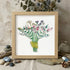 Nature's Beauty Flower Bouquet Sea Glass Framed Art - Oak - 8" X 8" - image 8