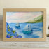 Tranquil Voyage Sailboats Sea Glass Framed Art - Oak - 6" X 8" - image 7